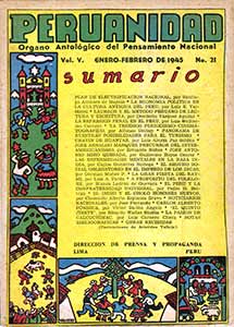 Revista Peruanidad, saludando la ley del cine de 1944